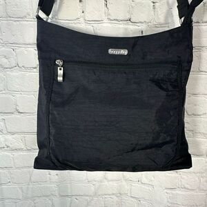 Baggallini Black Hobo Crossbody‎ Purse Bag Travel Nylon Handbag Pocketbook